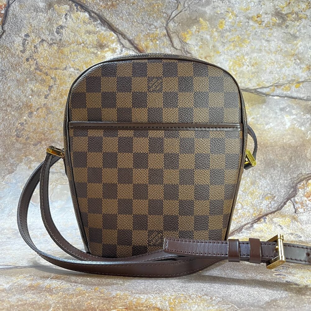 Sold!!Louis Vuitton Ipanema PM Shoulder Bag Damier Ebene Crossbody